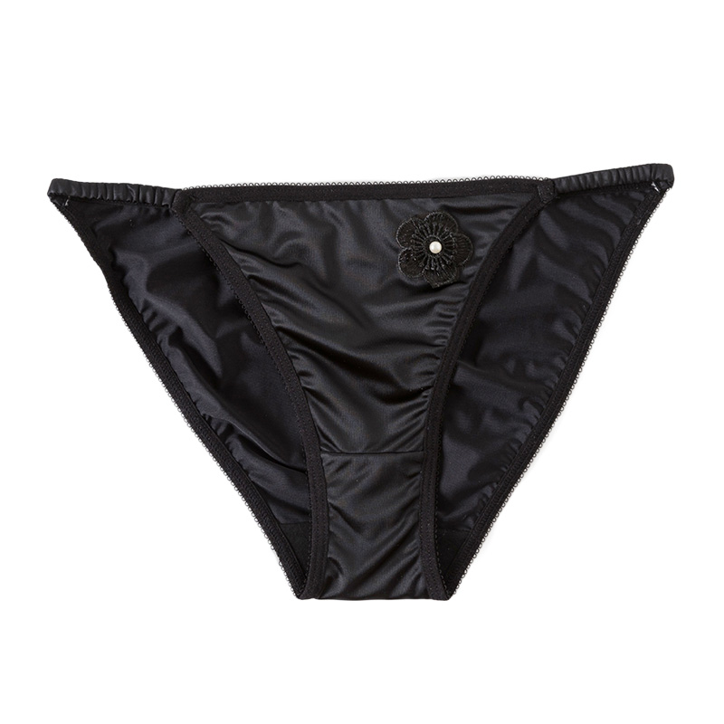 lof 1PC Flower Satin Briefs Underpants Knickers Underwear Panties Nylon Seamless Low Waist Thin Women