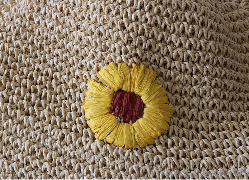 Mũ Bucket cói mềm thuê hoa cúc Daisy