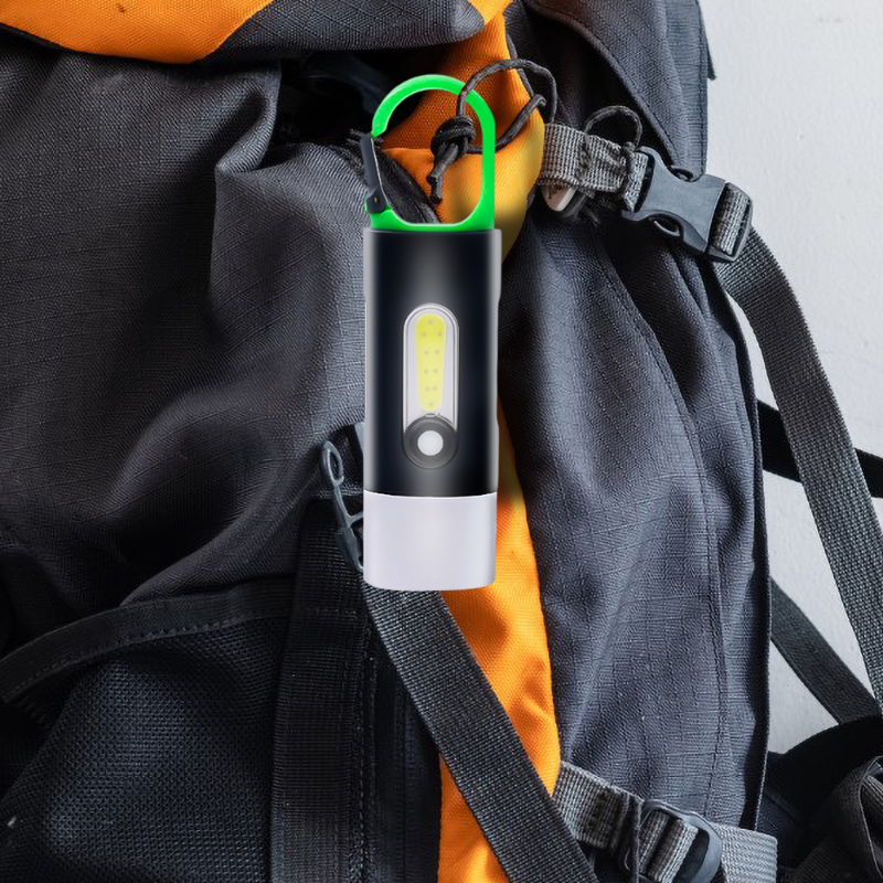 Đa chức năng Móc chìa khóa có đèn siêu sáng đèn pin LED có thể sạc qua USB Cắm Trại Di động ngoài trời đèn câu cá