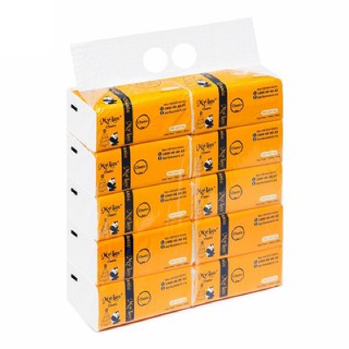 [HCM]Lốc 10 bịch khăn giấy rút Mỹ Lan Gấu Trúc