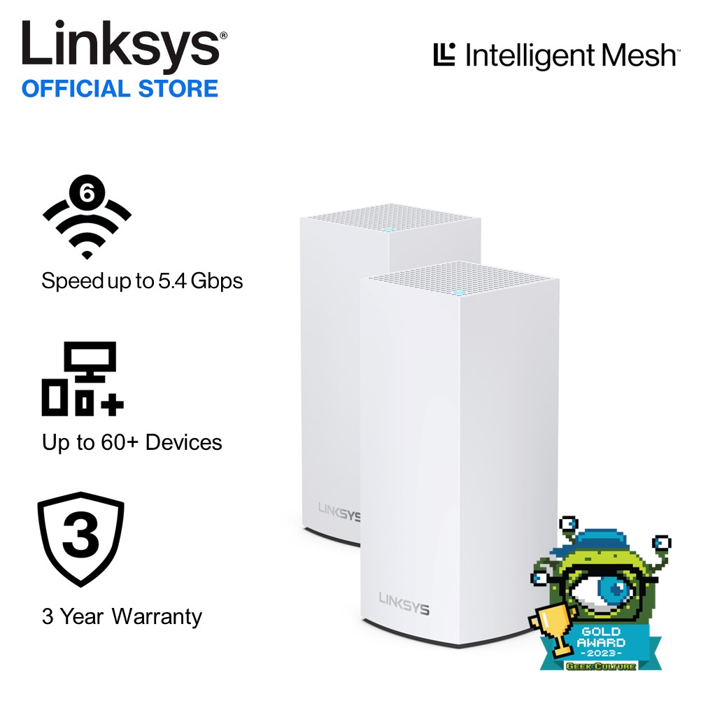 Linksys Atlas Pro 6: AX5400 Dual Band Mesh WiFi 6 System (MX5502