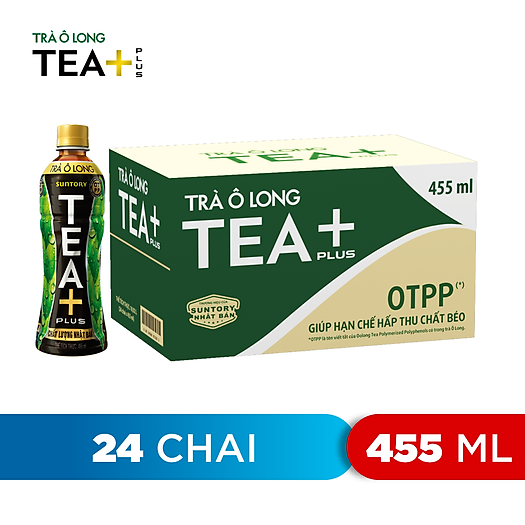 Thùng 24 chai Trà ô long tết tea+plus 455ml