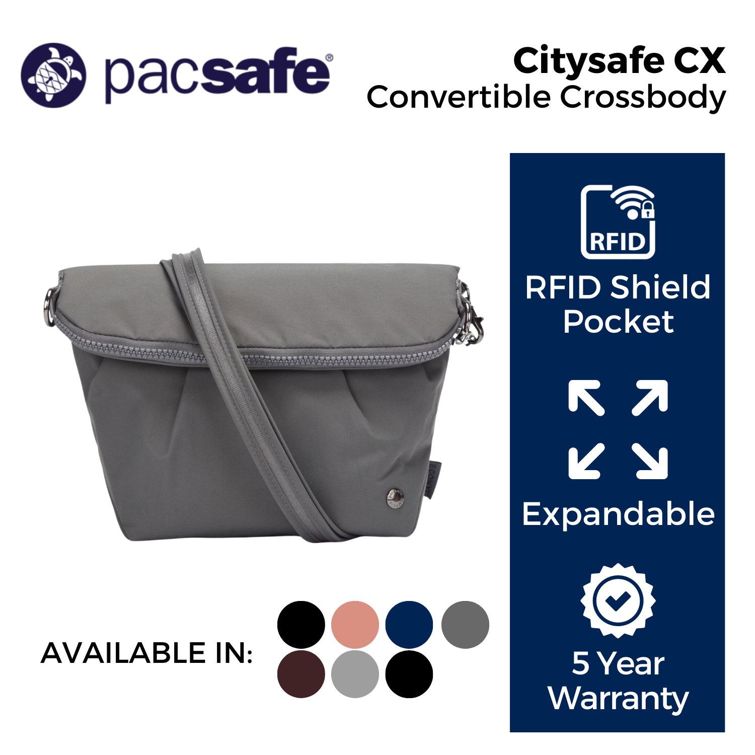 Pacsafe Women's Citysafe CX Convertible Crossbody Bag 