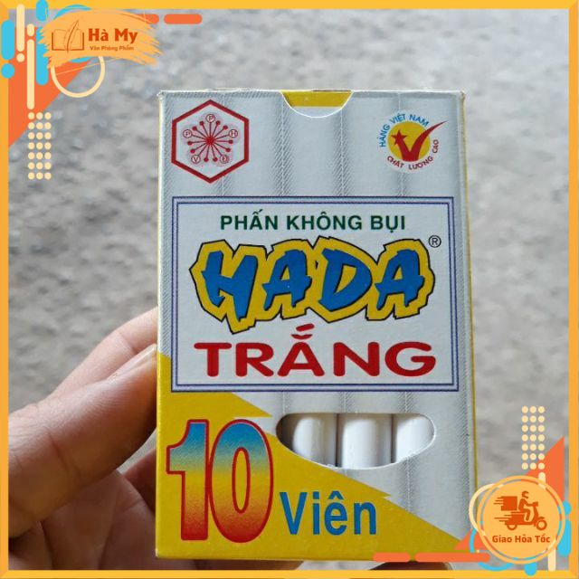 (Combo 10 Hộp) Phấn viết bảng trắng - Phấn không bụi HADA