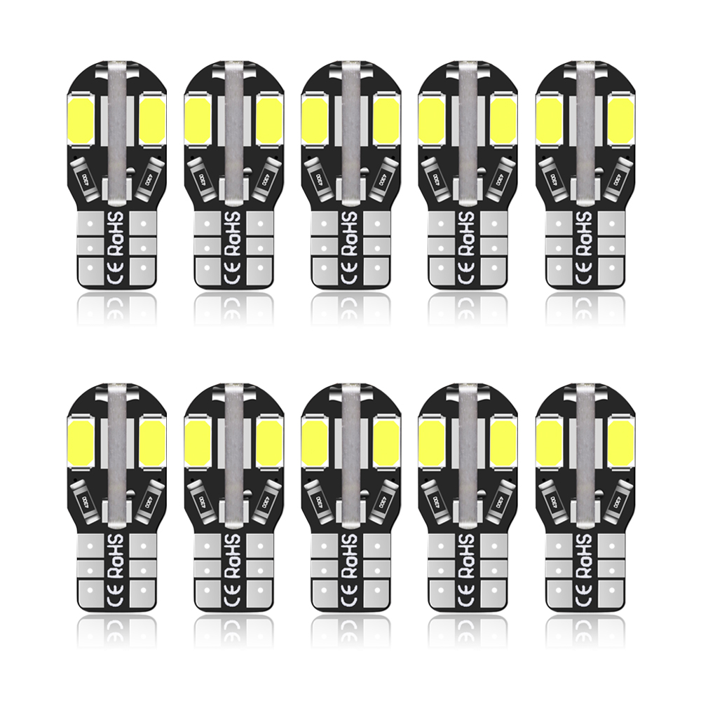 10pcs 5730 8smd w5w t10 car led light error free interior canbus bulbs reading license side marker tail backup lamp