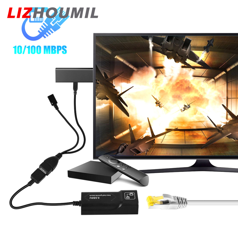 LIZHOUMIL Lan Ethernet Adapter Auto-connect Usb Adapter Compatible For Amazon Fire Tv 3 / Stick Gen 2 / 2 Stop Buffering