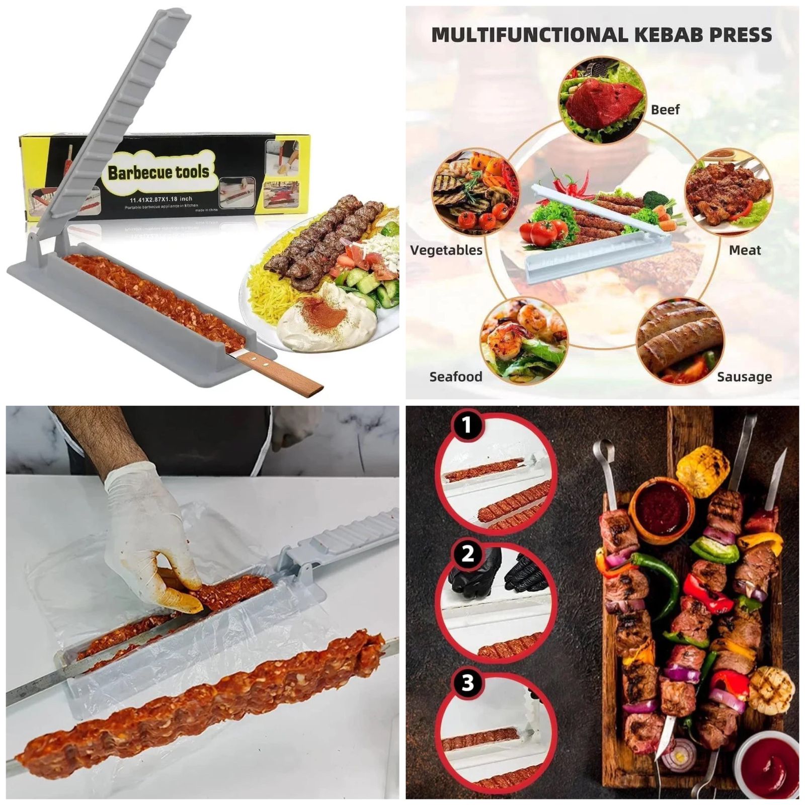 Kofta Machine Kababs Maker, Thick Plastic Kabab Maker Machine, Easy Kofta Kabab Press ...