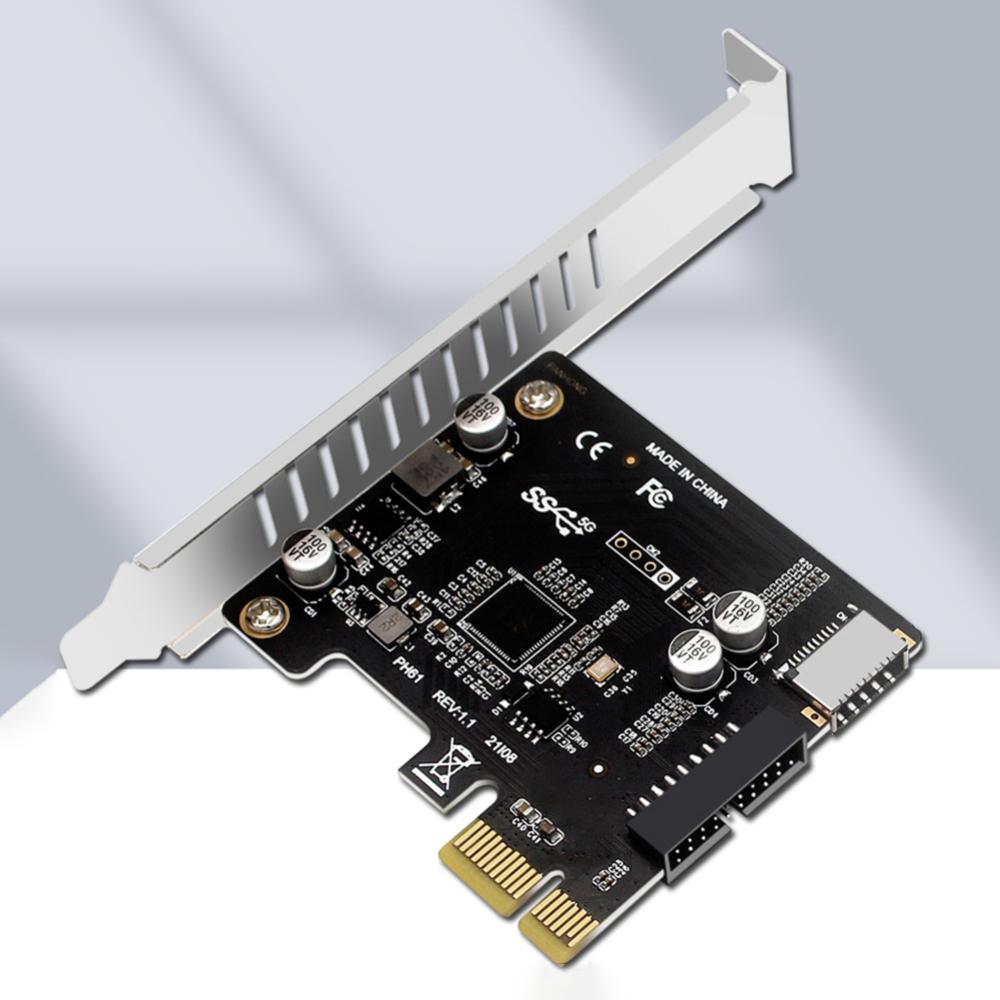 Máy tính PCI-E để USB 3.0 Type-E bo mạch mở rộng 19pin PCI-E để USB 3.0 Loại C Bảng điều khiển phía trước Bộ chuyển đổi
