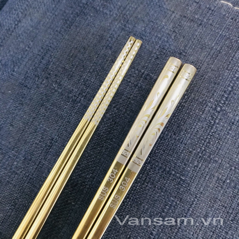 Bộ 10 đôi đũa inox 304 vàng Hàn Quốc cao cấp