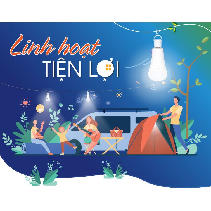 Đèn LED Bulb tích điện 9W Rạng Đông A80.KC/9W