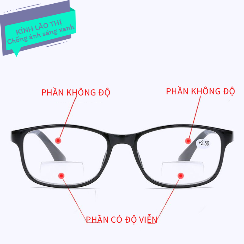 Kính Lão Đọc sách 2 tròng cho người cao tuổi trung niên siêu tiện dụng một chiếc kính 2 công dụng mã B3030