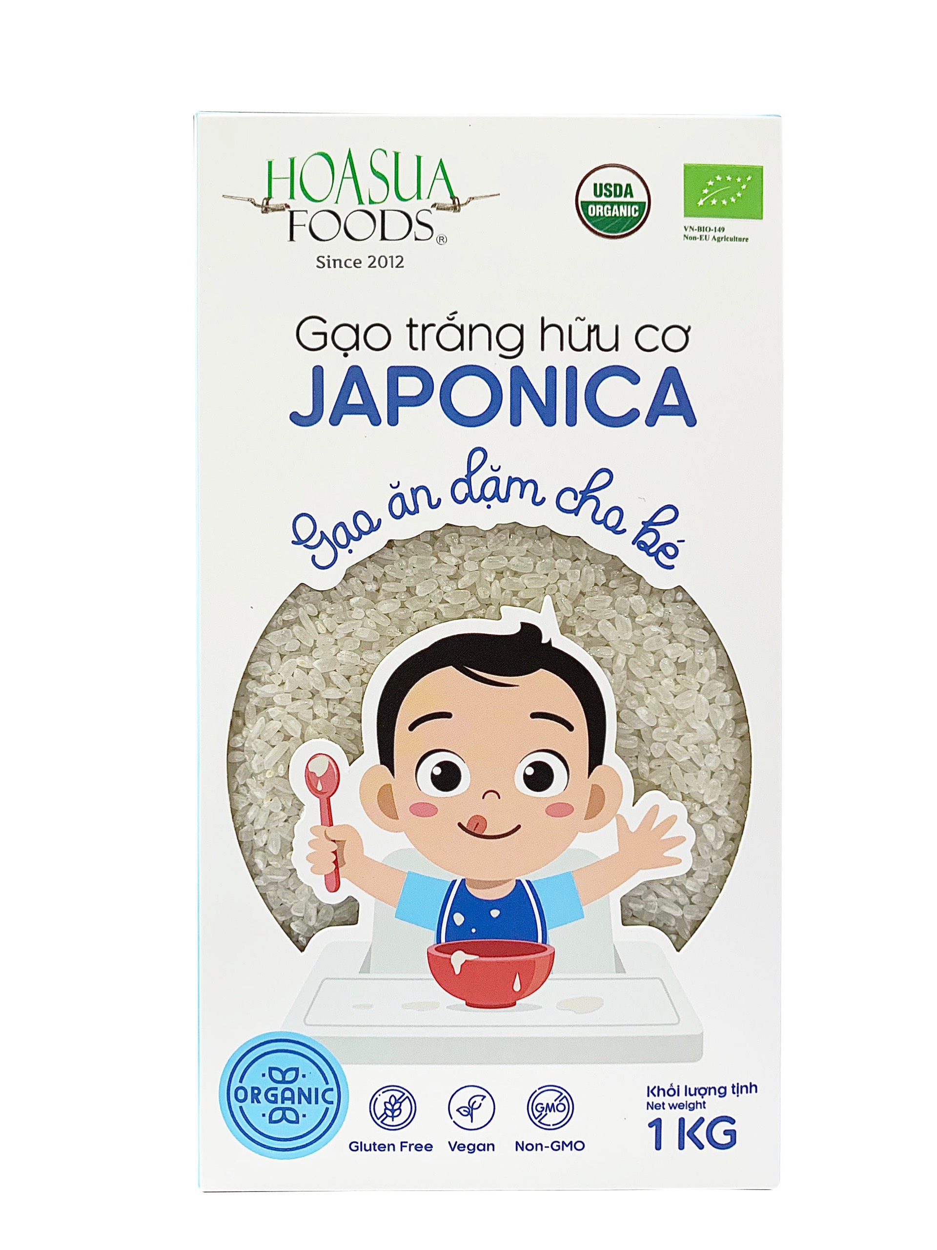 Gạo trắng hữu cơ Japonica Hoa Sữa 1kg