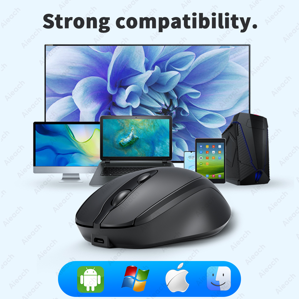 【Upgrade Your Style】 Aieach Rechargeable Mouse Silent COMPUT MOUS USB Ergonomic Gamer Mouse For Computer.