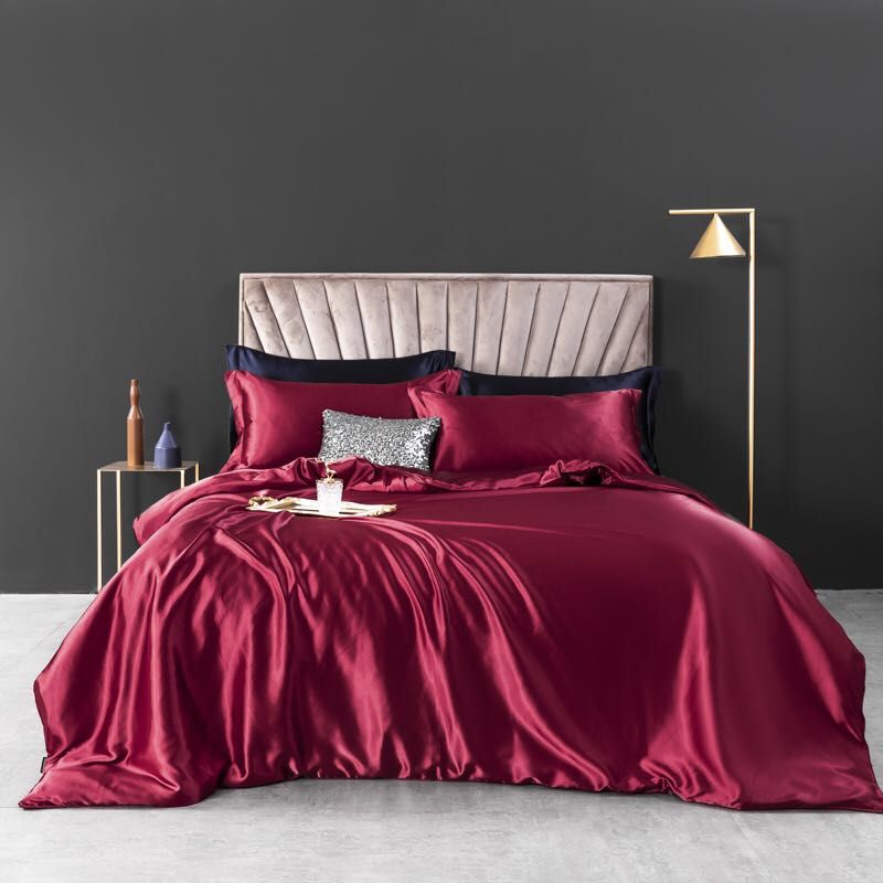 Bộ Chăn Ga Gối Phi Lụa Vỏ Chăn 180x200cm