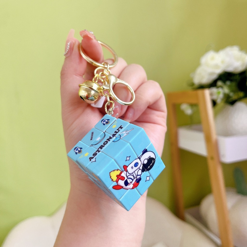 Móc khoá hình lập phương động vật cute
