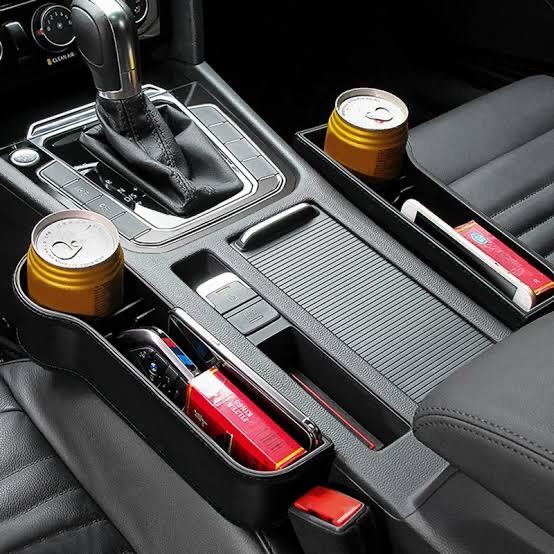 2 PC PU Leather Car Seat Gap Box Interior Seat Side Organizer Auto Seat Crevice Storage Munti-functional Pocket Box Auto Accessories  By Infinity Baazaar