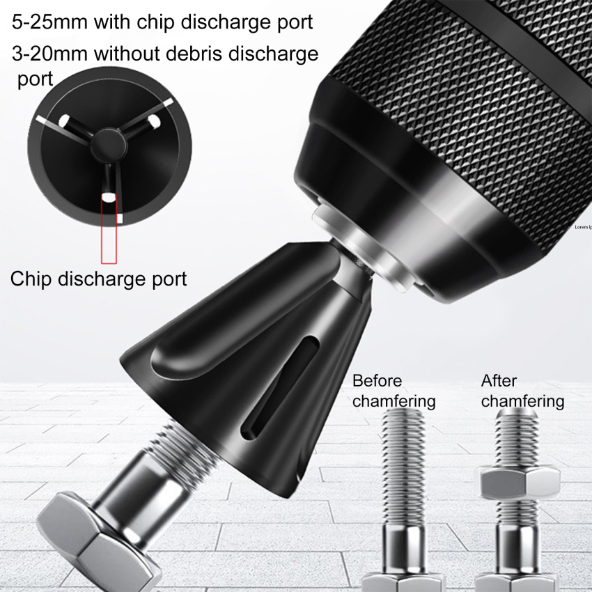 Deburring External Chamfer Tool Carbide Burr Blade Hard Sharp Metal Trimming Drill Bit Internal Countersink Steel Copper Screw