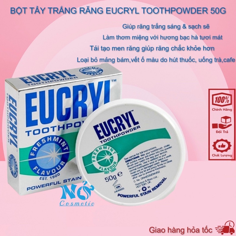 Combo Kem Đánh Răng Eucryl & Bột Trắng Răng Eucryl Anh Quốc