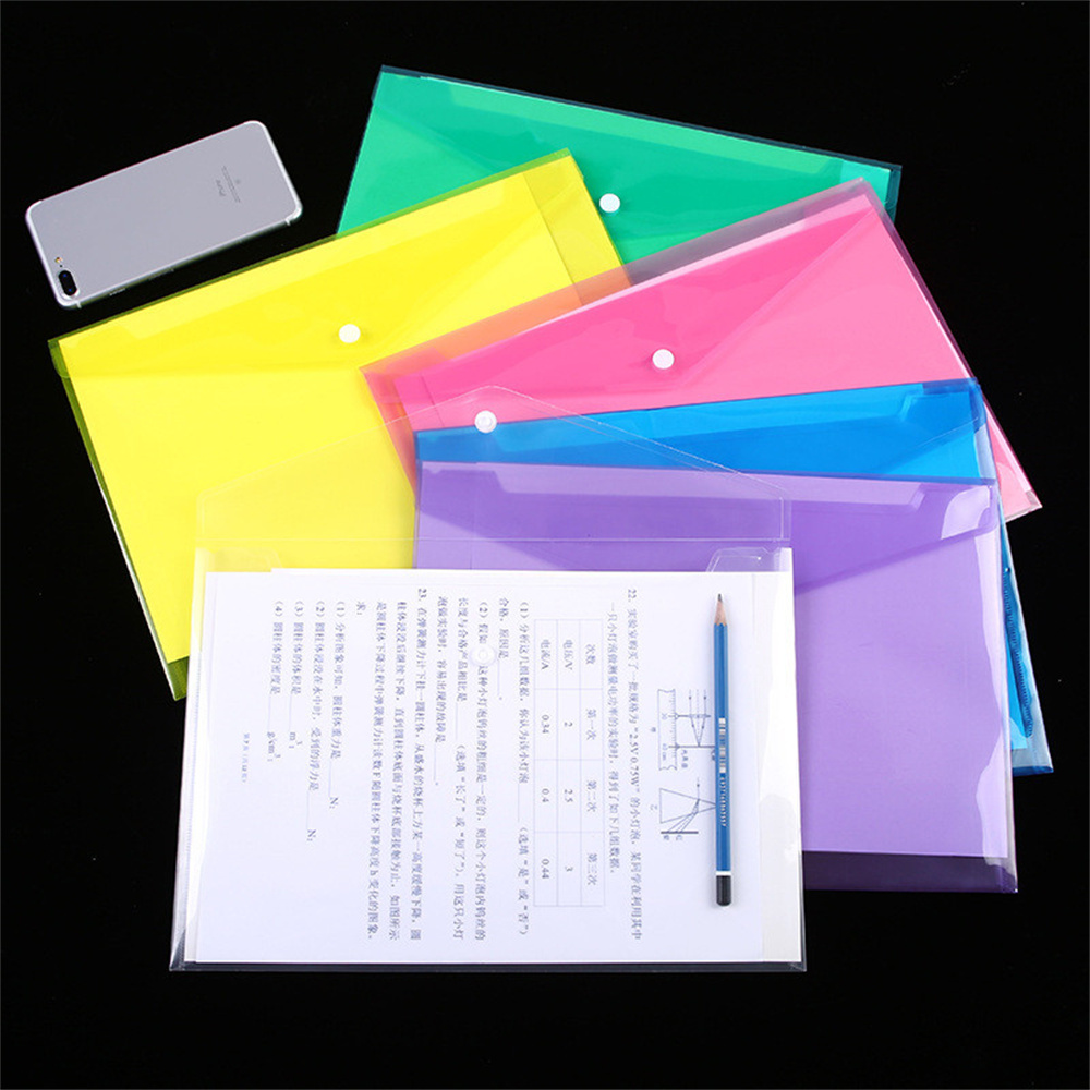 Multifunctional Document Pouch Plastic Filing Products Portable File Folder A4 Size Storage Bag Lightweight Expanding Wallet