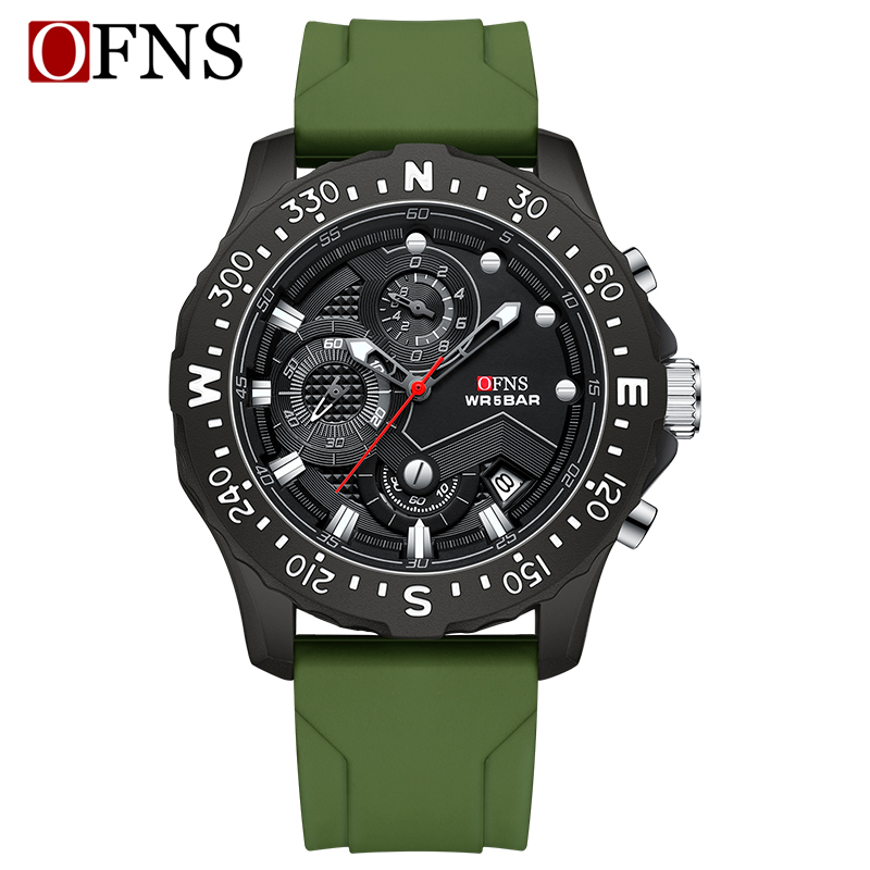 OFNS Waterproof Watch Brand Electronic Quartz Watch Fashionable Calendar Waterproof Men's Watch NS1302-2.