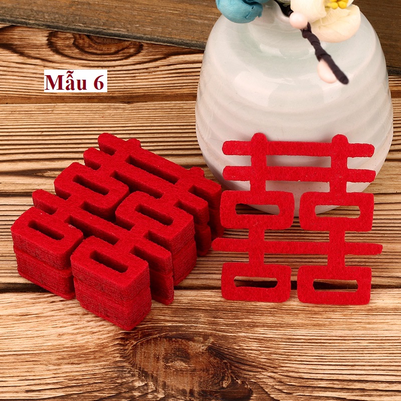 Bịch 30 chữ Hỷ mini trang trí tiệc cưới