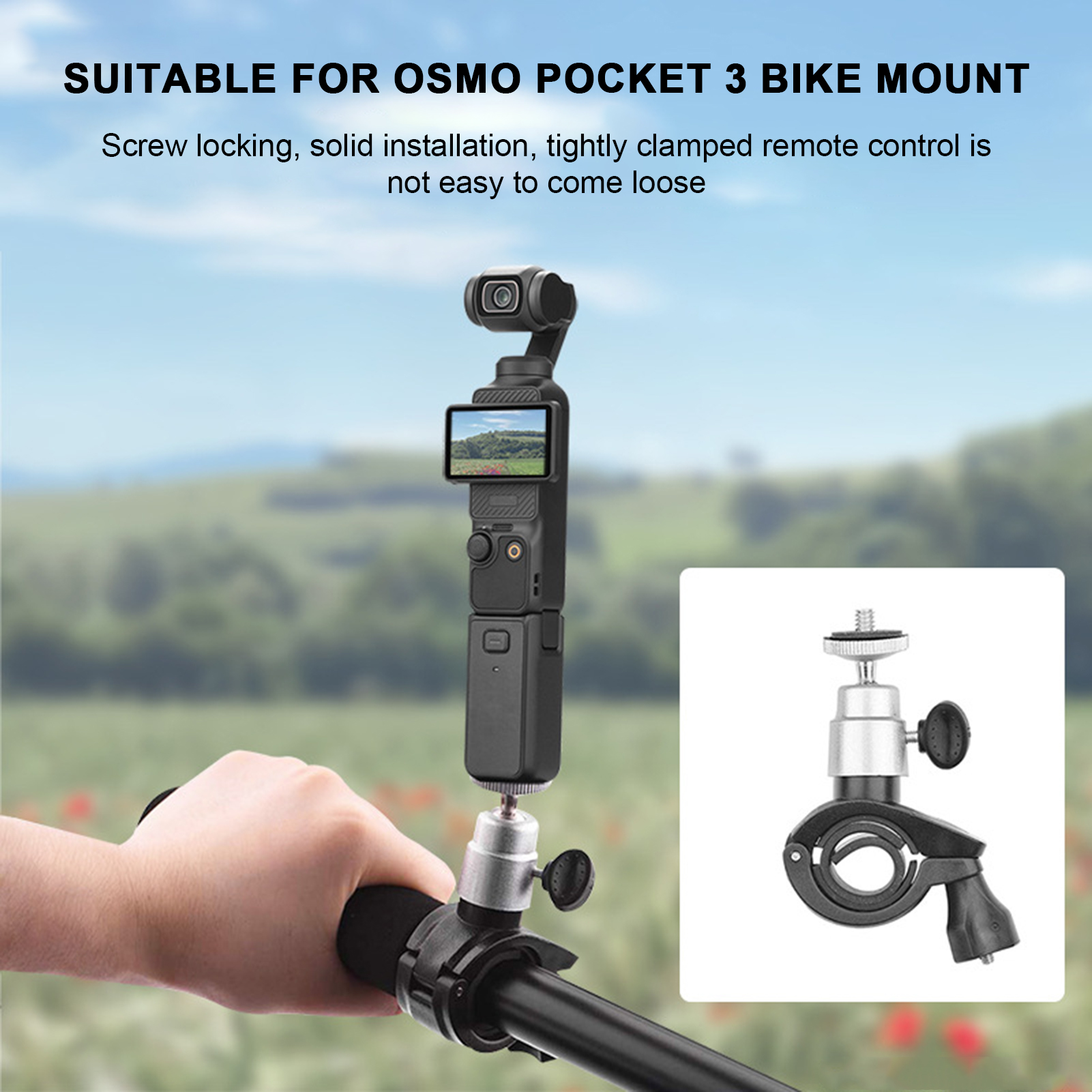 GeniusC Bicycle Stand for Osmo Camera Handheld Gimbal Bracket for Bicycle Photography Sturdy Bicycle Mount for Dji Osmo Pocket 3/om 4/osmo Mobile 3/mobile 2 Easy Install Durable Support for Cameras