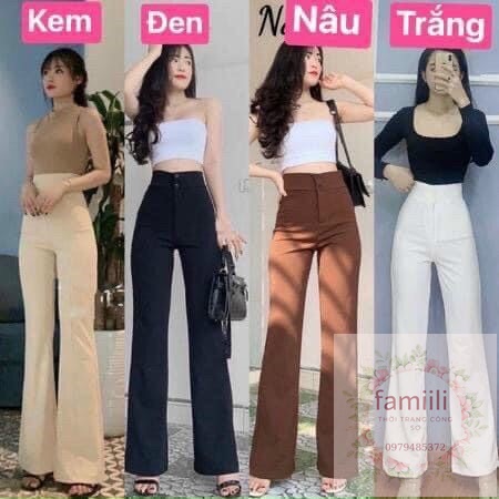 QUẦN ỐNG LOE CẠP CAO 2 KHUY