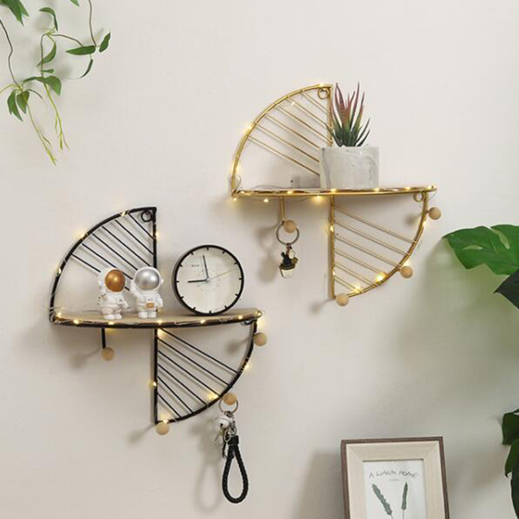 Floating Hanger Rack Metal Wire And Wood Floating Wall-Mounted Rack Coat Hook Rack Hanger ...