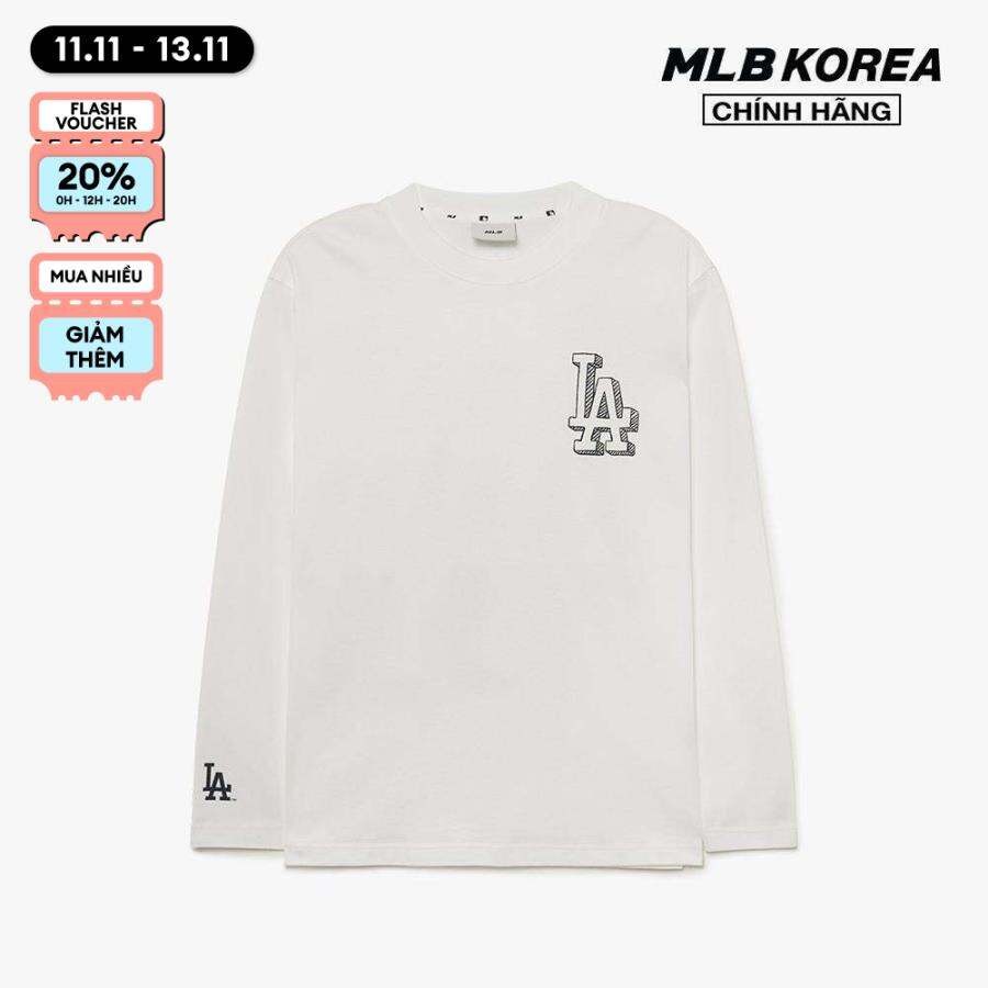MLB - Áo thun unisex cổ tròn tay dài Basic Mega Logo 3ATSB0334-07WHS