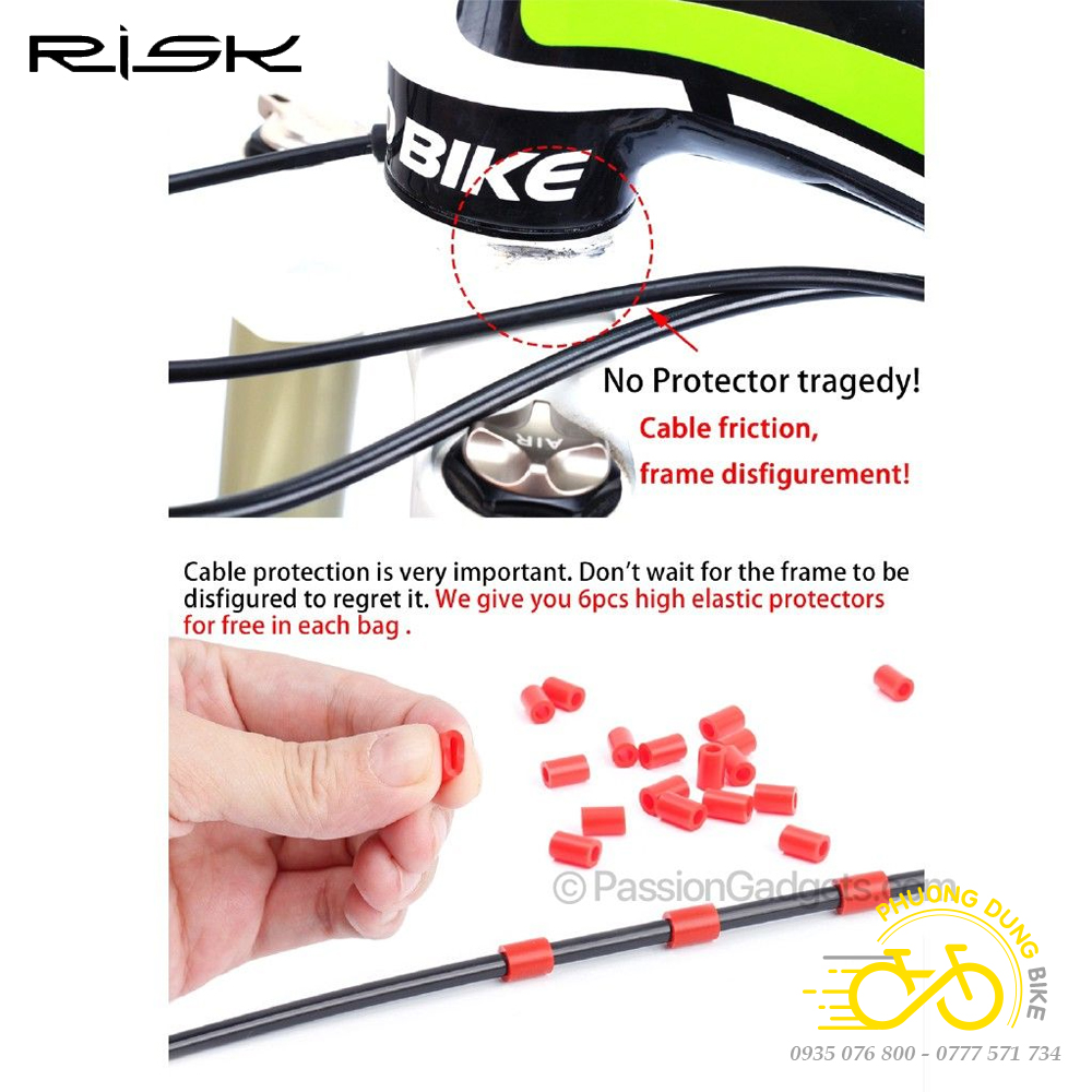 Bộ vỏ ruột dây đề dây phanh xe đạp RISK