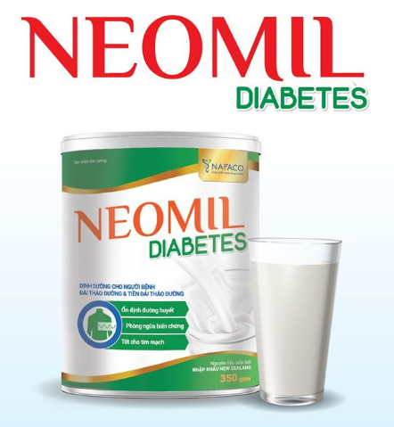 Sữa bột NEOMIL DIABETES 350G - 850g  DINH DƯỠNG DÀNH CHO NGƯỜI BỆNH ĐÁI