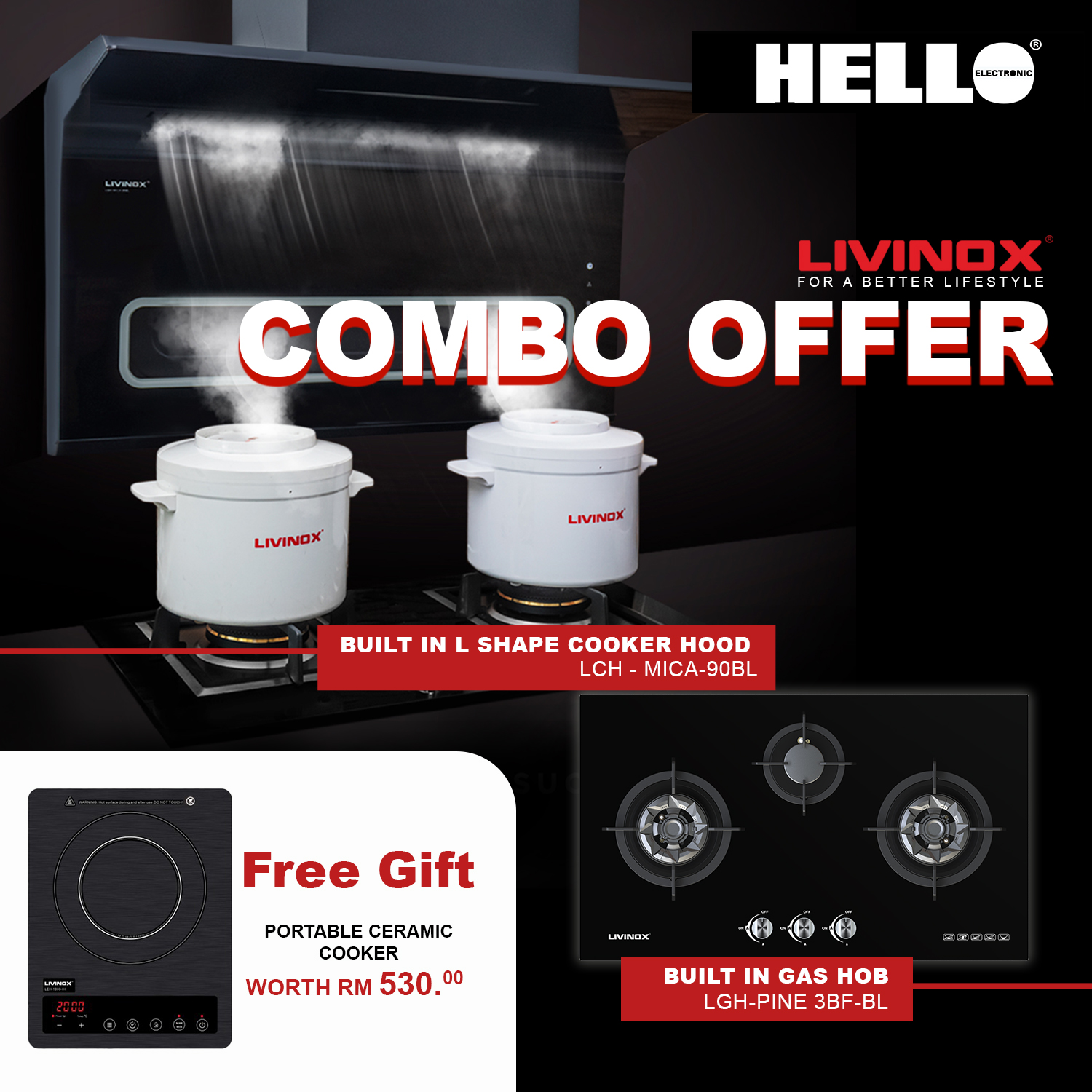 livinox cooker hood lch mica 90bl