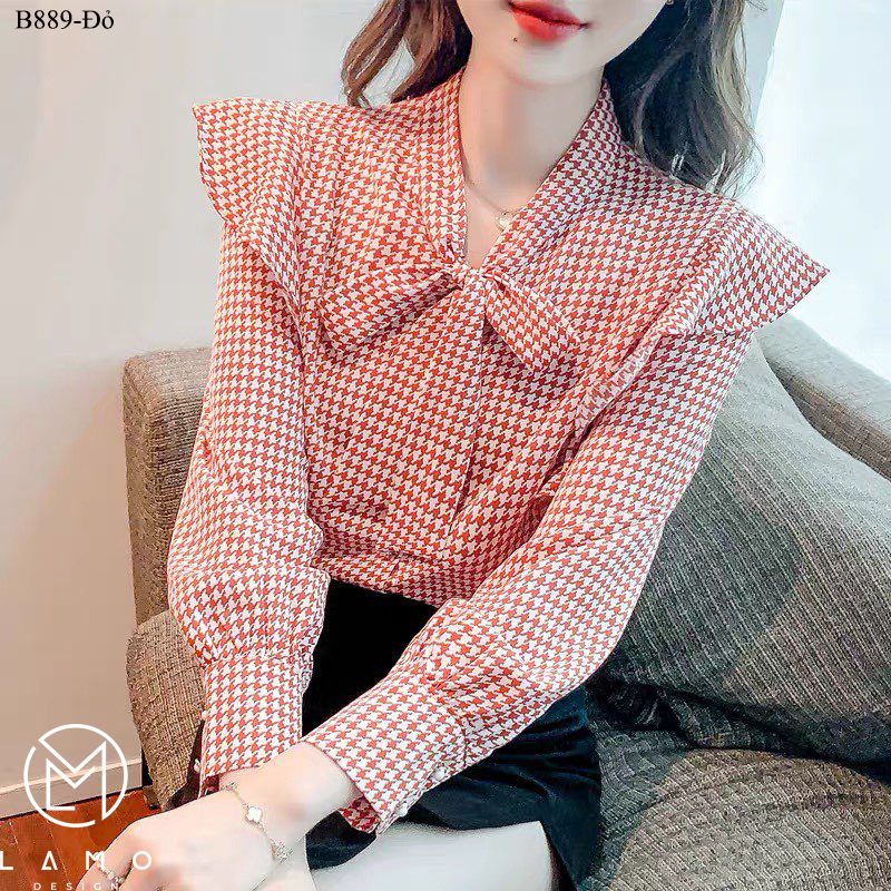 ÁO SƠ MI HỌA TIẾT CỘT NƠ -B889