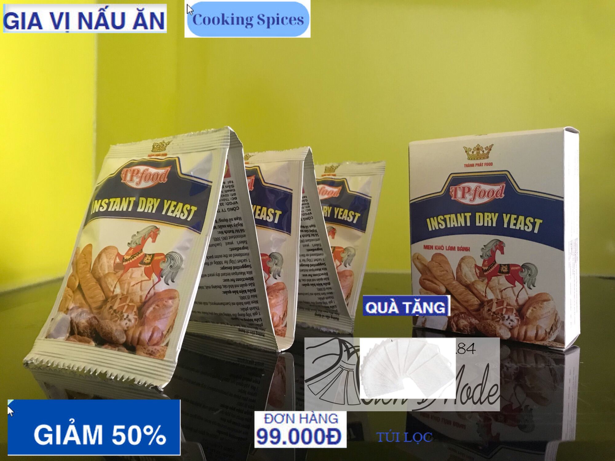 5 gói Bột nở Men nở Instant
