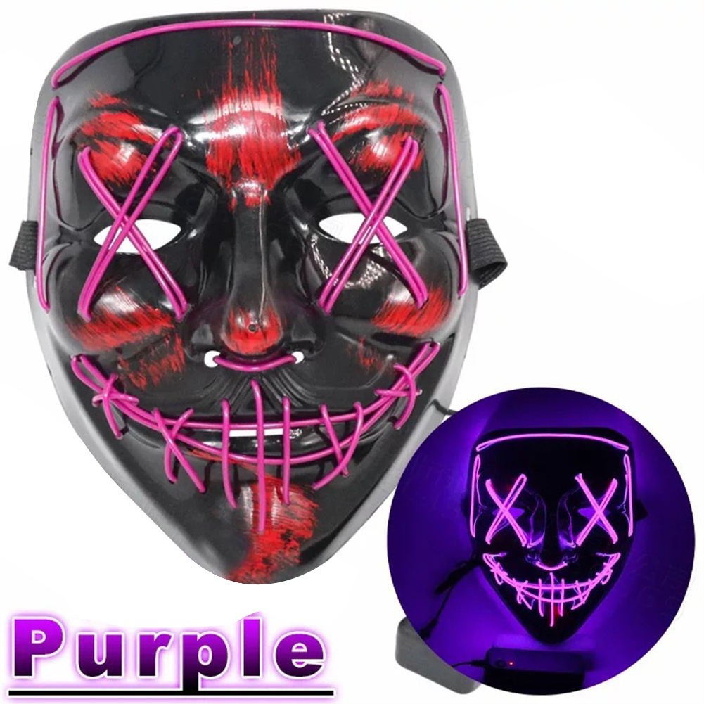 BaBycute Mask Halloween Led Mask EL Cold Light Mask Christmas Party Luminous Mask