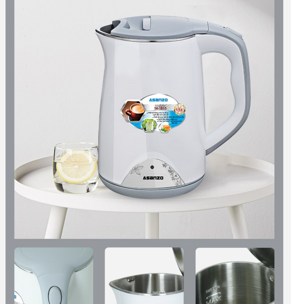 Bình Đun Siêu Tốc 2 lớp Asanzo SK-1815