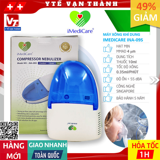 ✅ Máy Xông Khí Dung Mũi Họng Imedicare INA-09S (iNA 09S) | (Singapore) -VT0077 - Y Tế Vạn Thành