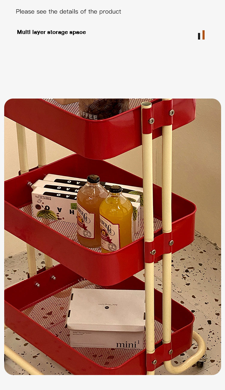 Small trolley, multifunctional toys, snacks, storage rack, floor trolley, storage shelf, bathroom multi-layer finishing shelf