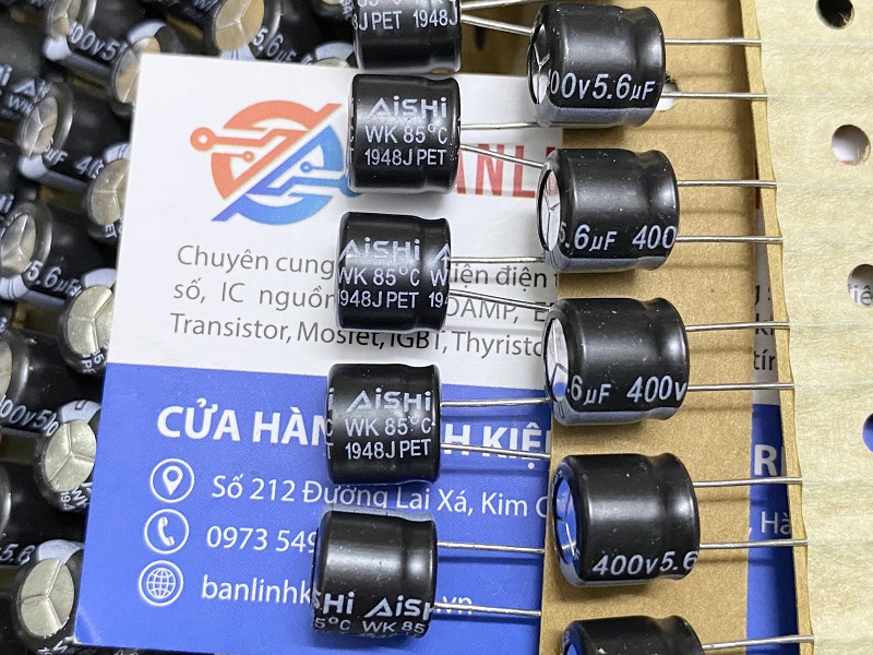 Tụ hóa aishi 5.6uf 400v kích thước 10x9mm