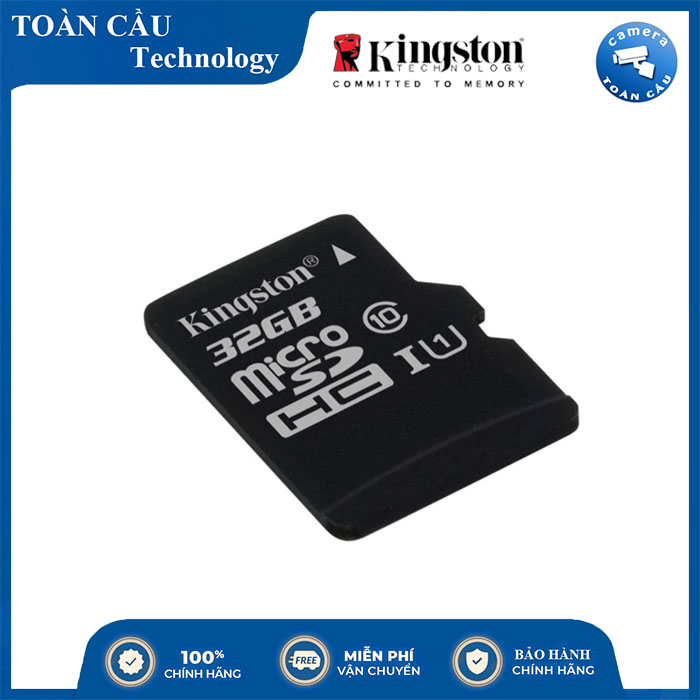 [100% CHÍNH HÃNG] Thẻ Nhớ Micro SD Kingston 32GB Class 10 - Camera Toàn Cầu