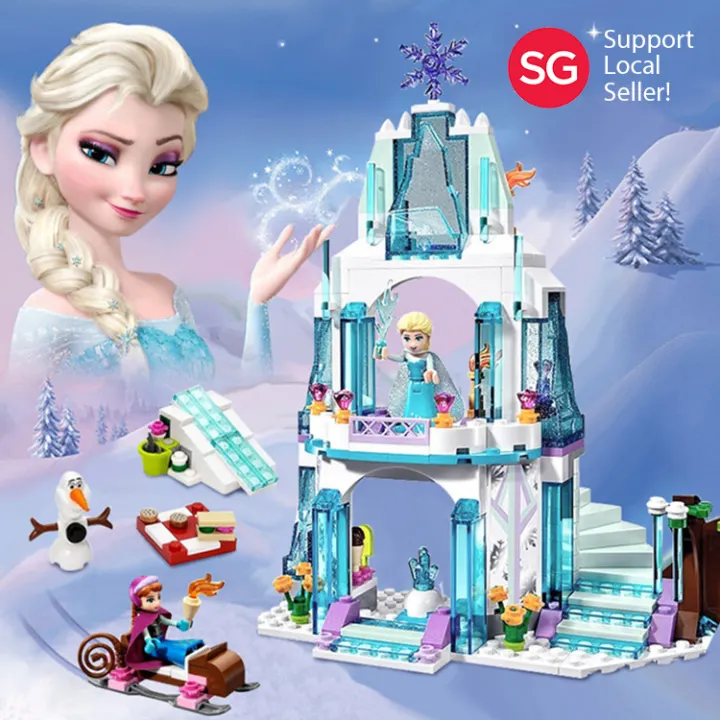 NEW Dream Princess Castle Elsa Ice Castle Princess Anna Model Building Blocks 