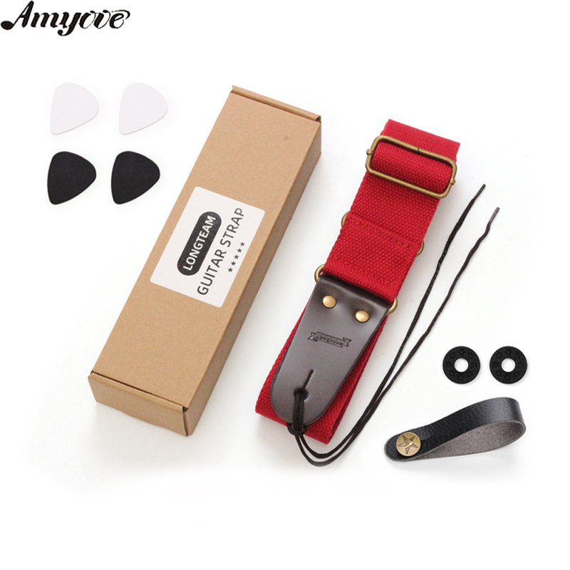 Adjustable Guitar Strap Belt With Picks Non-slip Buckle Simple Acoustic Guitar Bass Shoulder Straps Accessories