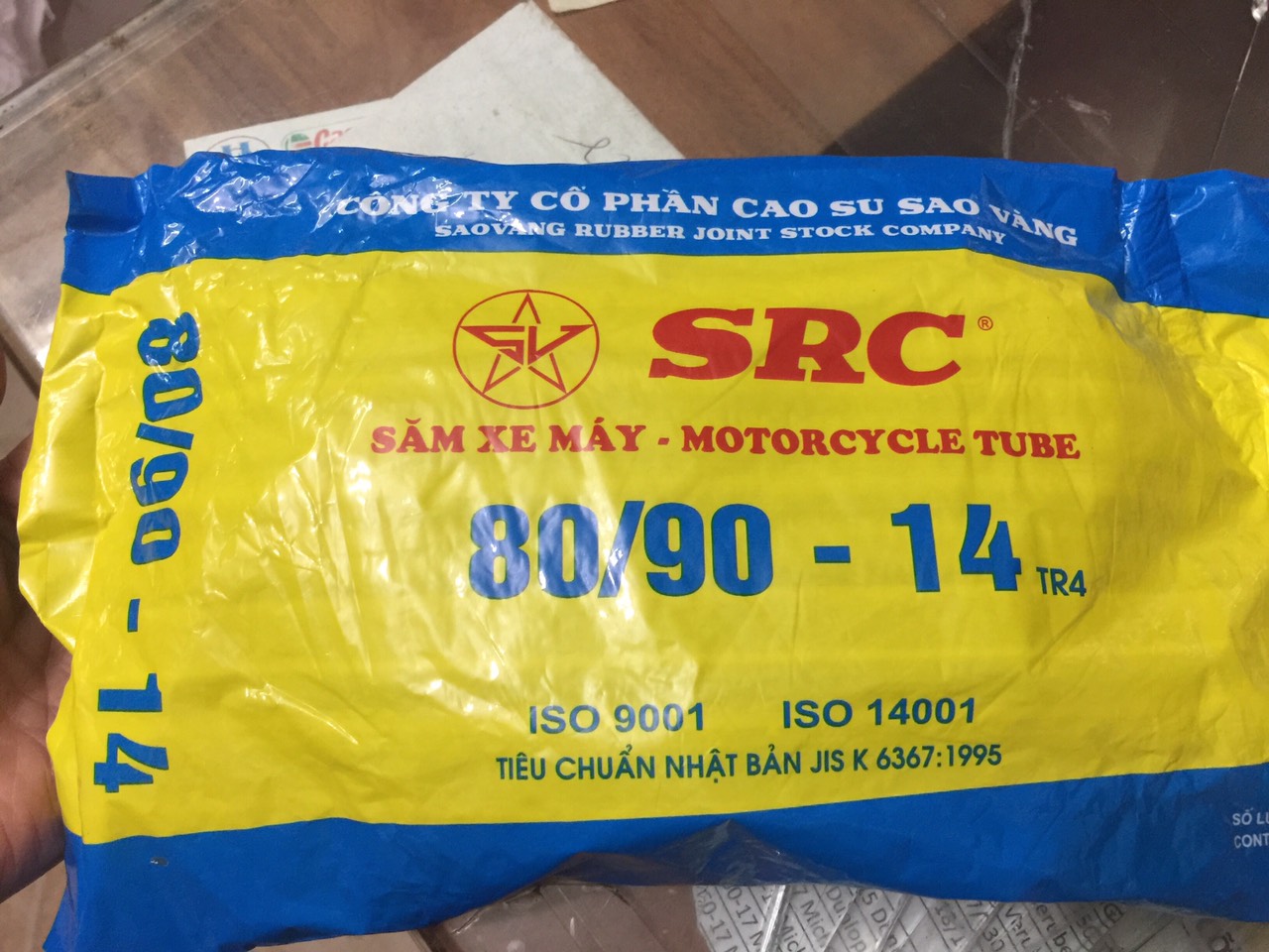 RUỘT (SĂM) XE MÁY SAO VÀNG 90/90-12 VAN THẲNG