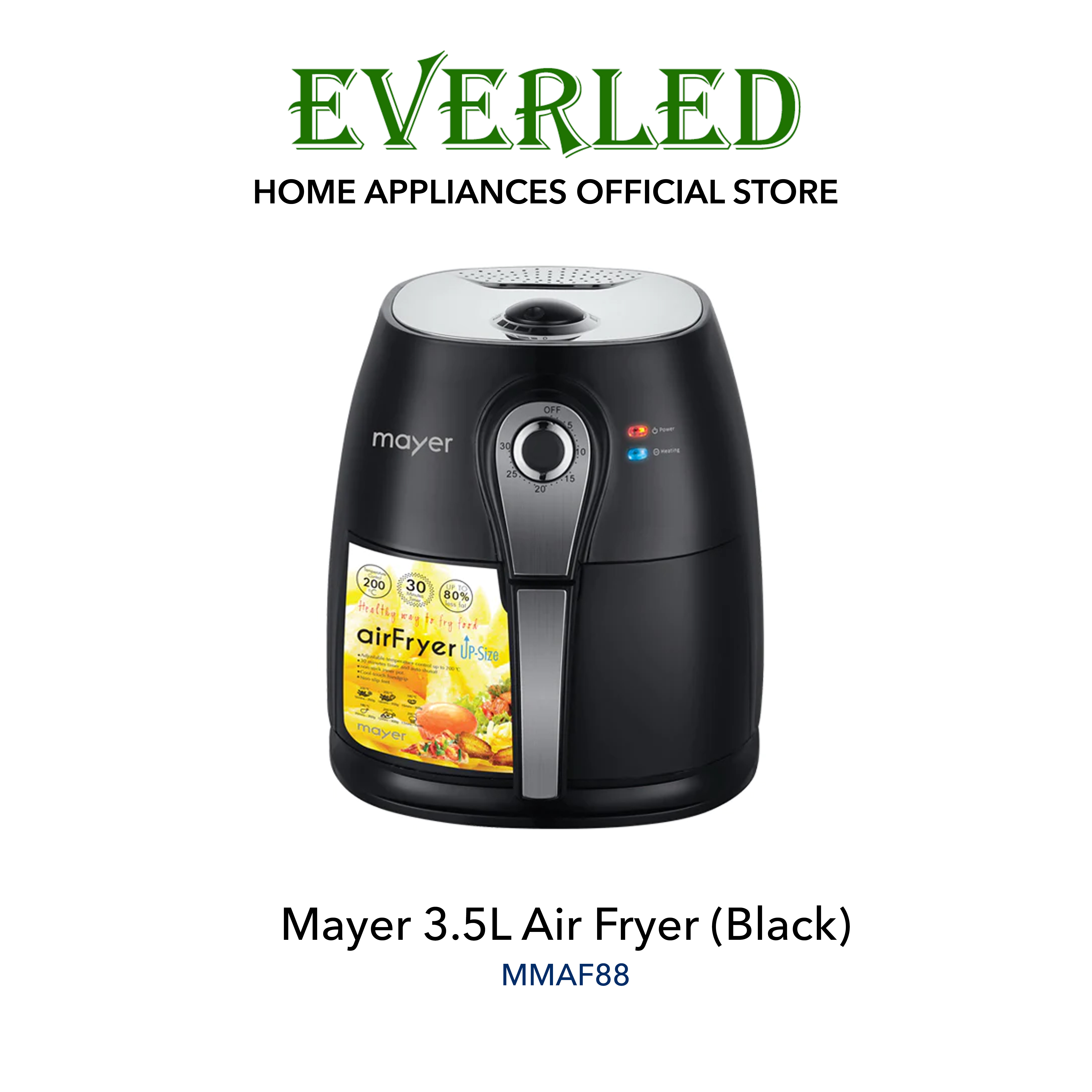 MAYER 3.5L Air Fryer (Black/White) [MMAF88] Lazada Singapore