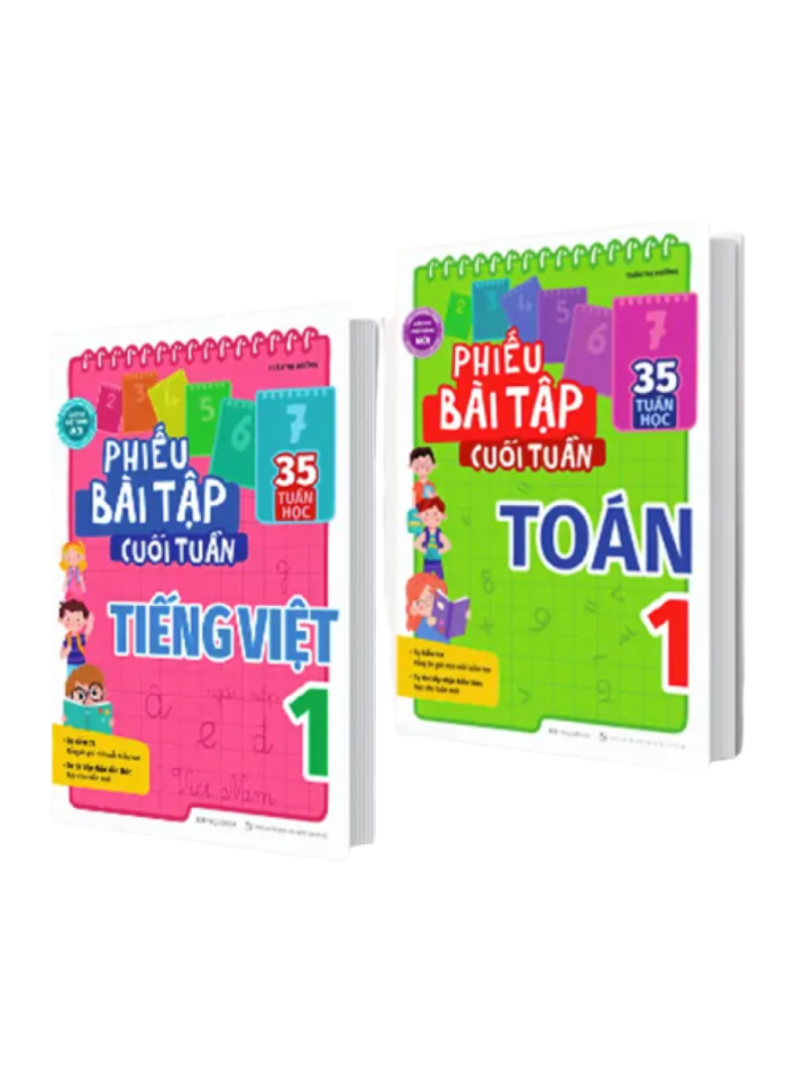 Sách -combo phiếu bài tập cuối tuần toán + tiếng việt 1 - newshop