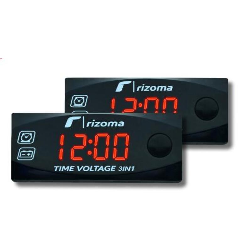 Niềm Đam Mê Thời Gian Trong stock3-in-1 Đa Năng Vôn kế kỹ thuật số Đa Chức Năng Hiển Thị Thời Gian Điện Áp Nhiệt Độ Thông Minh Meter Cho Xe máy điện