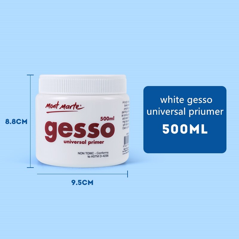 Mont Marte Universal Primer 500ML White Gesso Black Gesso Impasto