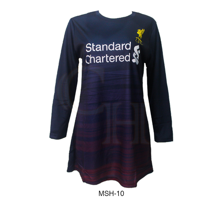 MUSLIMAH DESIGN BARU FUTSAL FOOTBALL CLUB SOCCER PEREMPUAN LENGAN PANJANG KAIN JERSEY FULL PRINTING MSH1. 