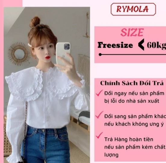 Áo tiểu thư tay bồng phong cách sơ mi công sở (Freesize < 60kg)