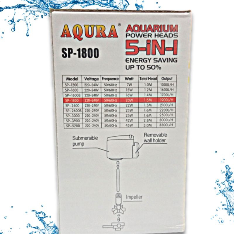 Pompa Aquarium AQURA 5IN1 SP 1800